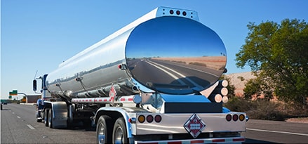Fuel reseller driving on road